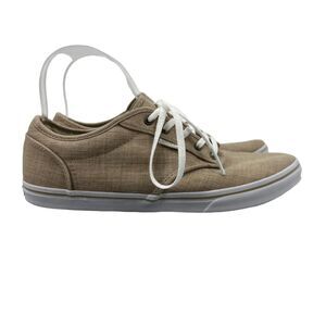 Vans Sneakers Womens 8 Beige Canvas Lace Up Low Top Classic Skateboarding Shoes